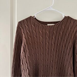 vintage Cable Knit Brown Sweater